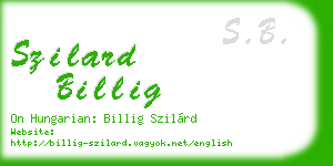 szilard billig business card
